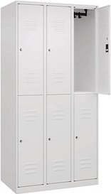 CP Spind Classic Plus verkehrsweiß 080300-30 S10040, 6 Schließfächer 90,0 x 50,0 x 185,0 cm
