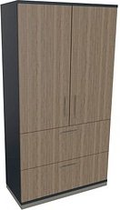 fm Aktenschrank Oldenburg, 4260649684962 lavagrau, eiche 2 Fachböden 100,0 x 44,2 x 186,9 cm