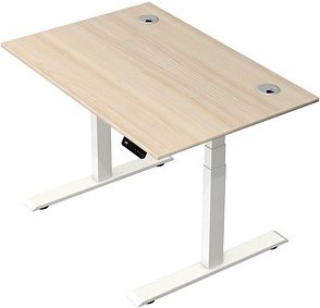 Kerkmann Move 2 Plus elektrisch höhenverstellbarer Schreibtisch ahorn rechteckig, T-Fuß-Gestell weiß 120,0 x 80,0 cm