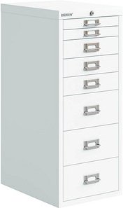 BISLEY MultiDrawer™ Schubladenschrank verkehrsweiß 8 Schubladen 27,9 x 40,8 x 59,0 cm, 1 St.
