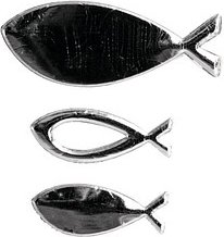 Thumbnail - Rayher Wachsmotive silber Fische, 1 Pack