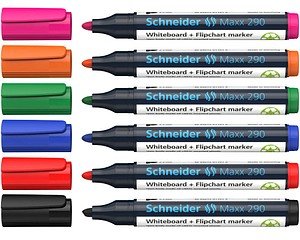 Thumbnail - Schneider Maxx 290 Whiteboard- und Flipchart-Marker farbsortiert 2,0 - 3,0 mm, 6 St.