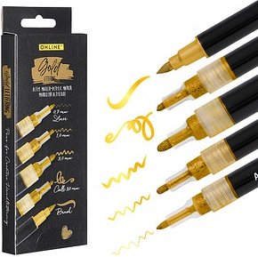 ONLINE® Gold Lettering Acrylstifte-Set gold 5 St.