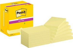 Thumbnail - Post-it® Super Sticky Haftnotizen extrastark 65512SY gelb, 12 Blöcke