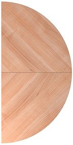 HAMMERBACHER Anbautisch höhenverstellbar LA160 nussbaum, silber halbrund 80,0 x 160,0 x 65,5 - 82,5 cm