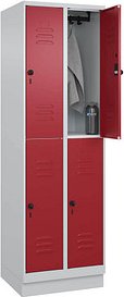 CP Spind Classic PLUS lichtgrau, rubinrot 080320-20 S10001, 4 Schließfächer 60,0 x 50,0 x 195,0 cm