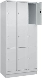 CP Schließfachschrank Classic PLUS lichtgrau 080020-303 S10009, 9 Schließfächer 90,0 x 50,0 x 195,0 cm