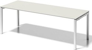 Thumbnail - BISLEY Cito Schreibtisch grauweiß, verkehrsweiß rechteckig, 4-Fuß-Gestell weiß 220,0 x 80,0 cm