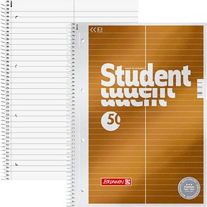 BRUNNEN Collegeblock Student Premium für Vokabeln Lineatur 53 liniert DIN A4 ohne Rand, 1 Block