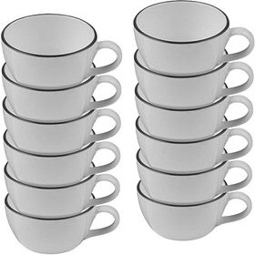 12 ID Fine Cappuccinotasse Modest Black Alzar grau 0,2 l