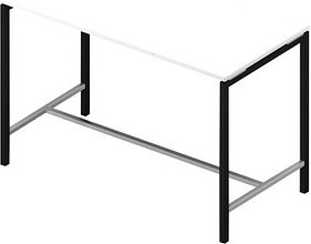 Quadrifoglio Stehtisch Creo weiß rechteckig, 4-Fuß-Gestell grau, 160,0 x 80,0 x 107,0 cm