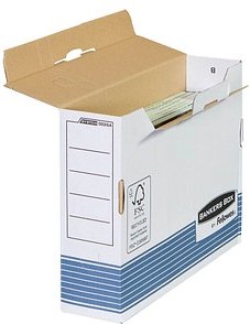 Bankers Box Archivboxen Bankers Box weiß/blau 8,0 x 26,5 x 32,7 cm, 10 St.