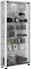 VCM my home Lumo Maxi Vitrine weiß 8 Fachböden mit Beleuchtung