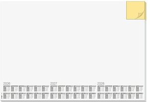 SIGEL Schreibtischunterlage Memo 2026/2027/2028 weiß Papier 59,5 x 41,0 cm, 30 Blatt