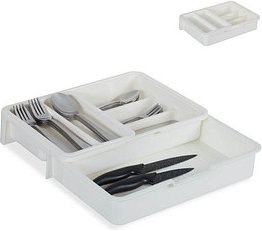 relaxdays Besteckkasten weiß 1 St.