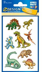AVERY Zweckform Aufkleber 53145 Dinos, 24 Etiketten