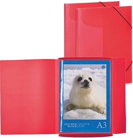 Thumbnail - HERMA Zeichenmappen DIN A3 rot transparent, 3 St.