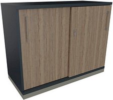 Thumbnail - fm Schiebetürenschrank Oldenburg, 4260649686249 lavagrau, eiche natur 1 Fachboden 100,0 x 44,2 x 78,1 cm