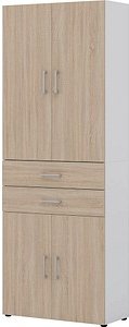 röhr Aktenschrank direct.office, 859S671000 weiß, eiche 3 Fachböden 80,0 x 33,5 x 212,5 cm