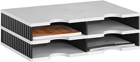 styro Sortierstation Styrodoc grau/schwarz mit 4 Fächern