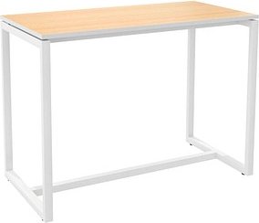 meet powered by PAPERFLOW Stehtisch easyDesk buche rechteckig, Vierkantrohr weiß, 150,0 x 75,0 x 110,0 cm