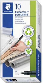 STAEDTLER Lumocolor Folienstifte schwarz 1,0 mm permanent, 10 St.