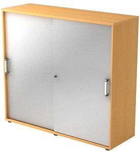 HAMMERBACHER Schiebetürenschrank 1753S, V1753S/6/S/CE buche, silber 2 Fachböden 120,0 x 40,0 x 110,0 cm