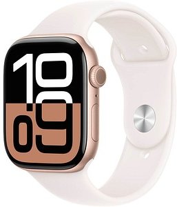 Apple Watch Series 10 46 mm Aluminium (GPS+Cellular) Sportarmband M/L blassrosa, roségold