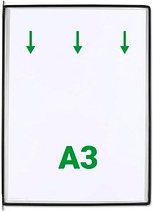Thumbnail - tarifold Sichttafeln DIN A3 schwarz, Öffnung oben, 20 St.