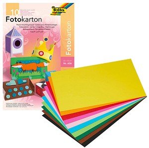 Thumbnail - folia Fotokarton farbsortiert 300 g/qm 10 Blatt