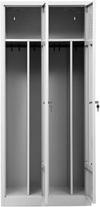 Gürkan Spind lichtgrau 104047, 2 Schließfächer 80,0 x 50,0 x 180,0 cm