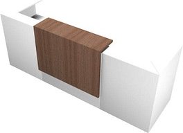 Thumbnail - Quadrifoglio Empfangstheke gerade, weiß, nussbaum 285,0 x 88,0 x 113,0 cm