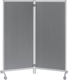 PAPERFLOW Trennwand, silber 76,0 x 160,0 cm mit Rollen, 2 St.