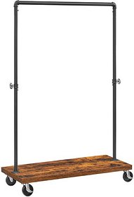 VASAGLE Rollgarderobe braun Metall 2 Haken 104,5 x 162,0 cm