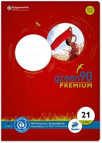 Staufen® Schulheft green Lineatur 21 liniert DIN A4 ohne Rand, 32 Blatt, 1 St.
