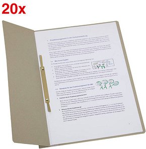 Ösenhefter Karton grau DIN A4, halber Deckel, 20 St.