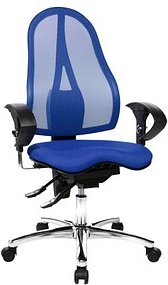 Thumbnail - Topstar Bürostuhl Sitness® 15, ST19UT38 Stoff blau, Gestell chrom