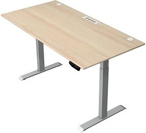 Kerkmann Move 1 plus elektrisch höhenverstellbarer Schreibtisch ahorn rechteckig, T-Fuß-Gestell grau 160,0 x 80,0 cm