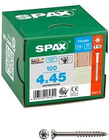 Thumbnail - SPAX® Fassadenschrauben T15 Linsensenkkopf A2 0467000400453 4 mm x 45 mm, 100 St.
