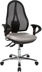 Topstar Bürostuhl Open Point SY Deluxe, OP290U G23 Stoff grau, Gestell chrom
