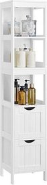 VASAGLE Badschrank BBC66WT weiß 30,0 x 30,0 x 141,5 cm