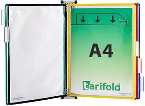 Thumbnail - tarifold Wand-Sichttafelsystem 414159 DIN A4 farbsortiert mit 5 St. Sichttafeln, 1 St.