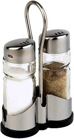 APS Salz- & Pfefferstreuer-Set transparent/silber 13,0 cm
