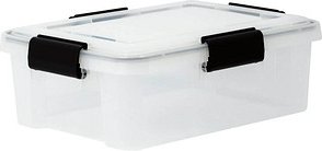 IRIS Ohyama Water Proof Aufbewahrungsbox 10,0 l transparent, schwarz 29,0 x 39,0 x 14,6 cm, 1 St.