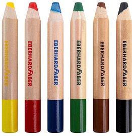 Thumbnail - EBERHARD FABER Jumbo MiniMaxi 3in1 Buntstifte farbsortiert, 6 St.