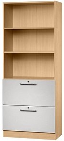 HAMMERBACHER Regalschrank Sira, V7300/6/S/RE buche, silber 80,0 x 42,0 x 200,4 cm, 1 St.