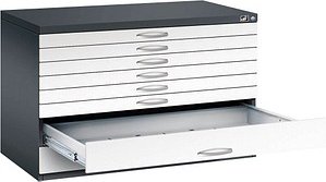 Thumbnail - CP 7100 Planschrank schwarzgrau, verkehrsweiß 8 Schubladen 110,0 x 76,5 x 76,0 cm, 1 St.