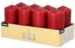 8 STARPAK Stumpenkerzen bordeaux