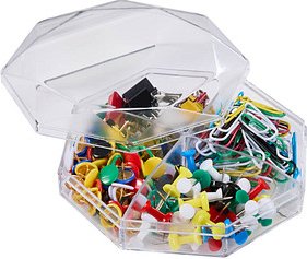 Thumbnail - Gowi Büroklammern Sortimentbox 196 teilig farbsortiert kunststoffüberzogen, 196 St.