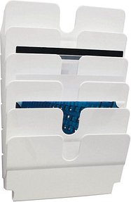DURABLE Wandprospekthalter Flexiplus weiß DIN A4 quer 6 Fächer